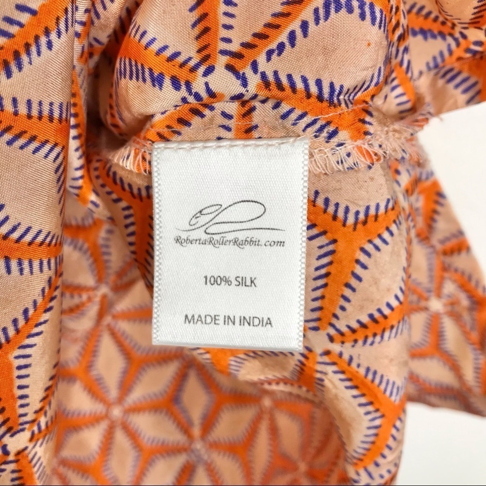 Roberta Roller Rabbit Orange Silk Tunic SIZE XSMALL - Picture 13 of 15